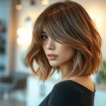Włosy do ramion z grzywką na boki: trendy i inspiracje na 2024