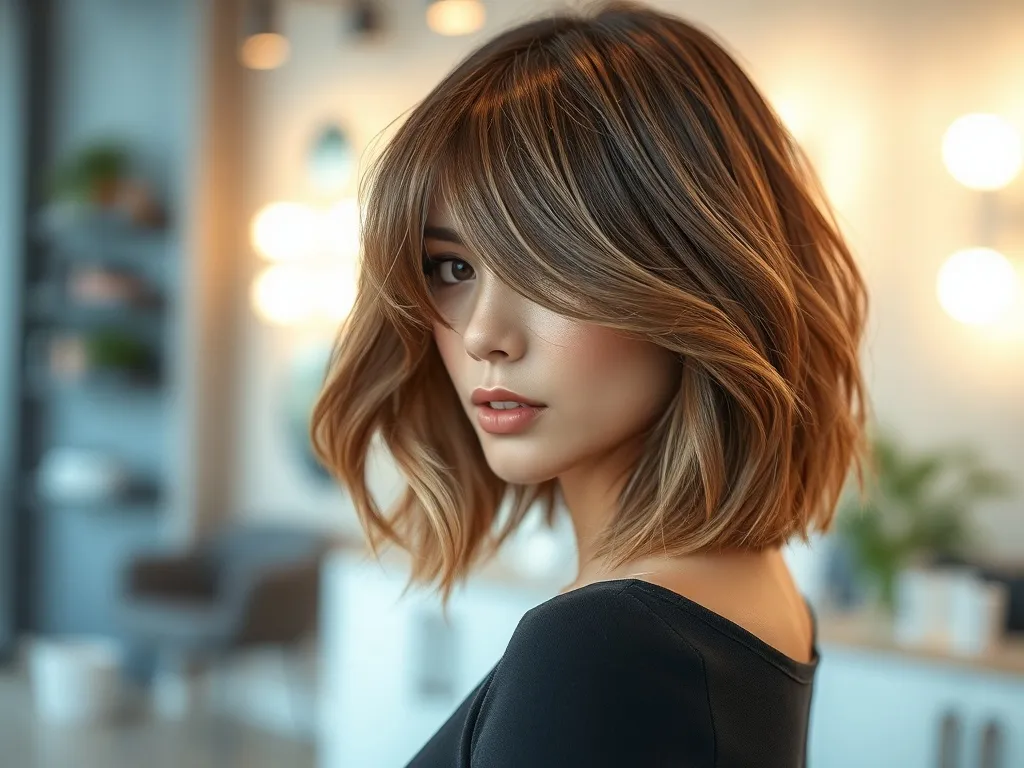 Włosy do ramion z grzywką na boki: trendy i inspiracje na 2024